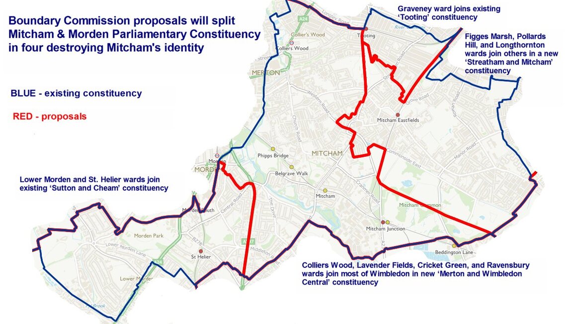 Boundary Commission 2016 Mitcham map